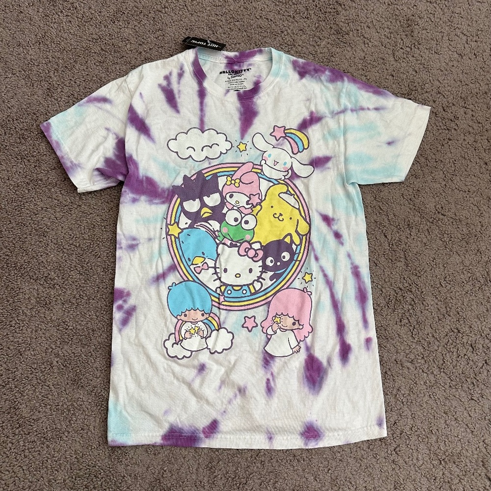 Hello Kitty and Friends Sanrio Tie Dye Graphic Tee T-Shirt S